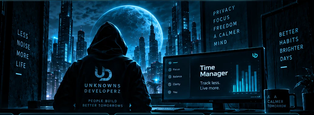 Futuristic privacy-focused cyber workspace